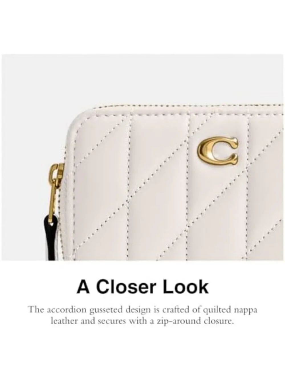 Chic Quilted Leather Small Zip Around Card Case - Stylish Wallet for Women